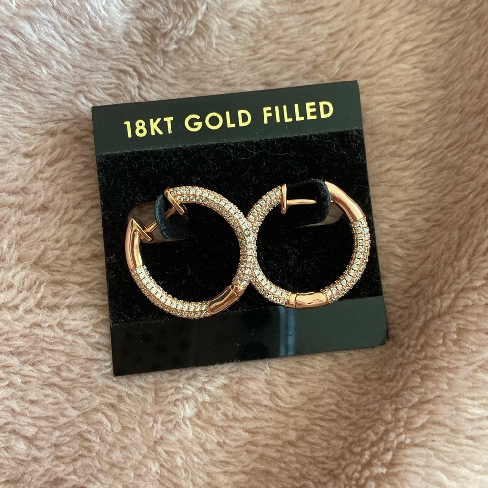 Rose Gold Diamond Hoops